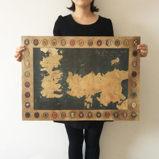 Game of Thrones Vintage Map  71x51cm